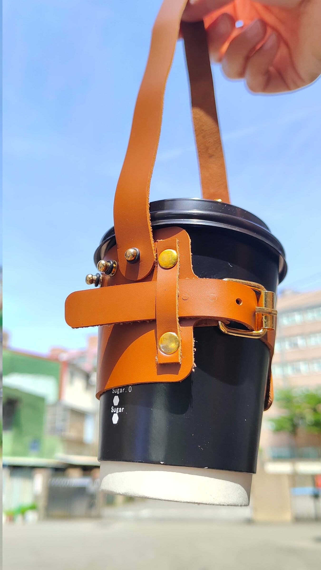 【兩分半】質感皮革杯套商品照片 2